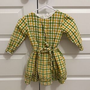 Plaid Green and Yellow Kids Dress